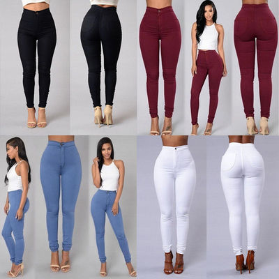 HOT SALE Women Denim Skinny Jeggings Pants High Waist Stretc