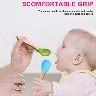 1/2Pcs Baby Wooden Spoon Fork BAP Free Children Learn To Eat