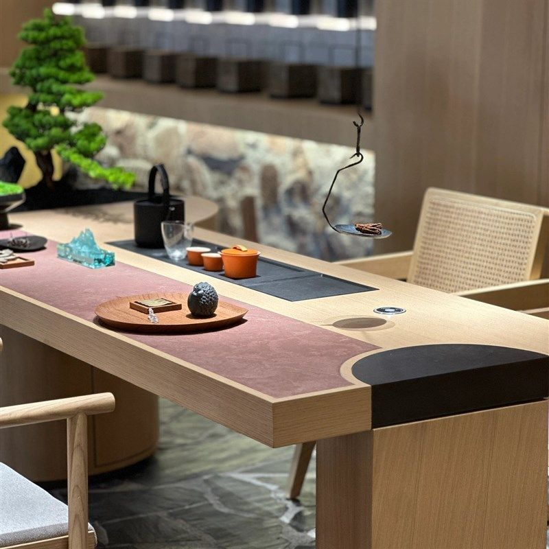 新中式白蜡木茶桌椅组合现代禅意功夫泡茶桌烧水一体实木别墅茶台,住宅家具,家用茶台/茶桌,淘宝优惠券,粉丝福利购,淘宝优惠卷