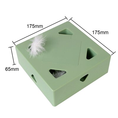 Electric Cat Toy Automatic Cat Feather Toy Sqaure Magic Box