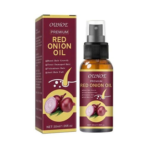 1pc Red Onion Essential Oil Spray For Hair Care, Rice Water