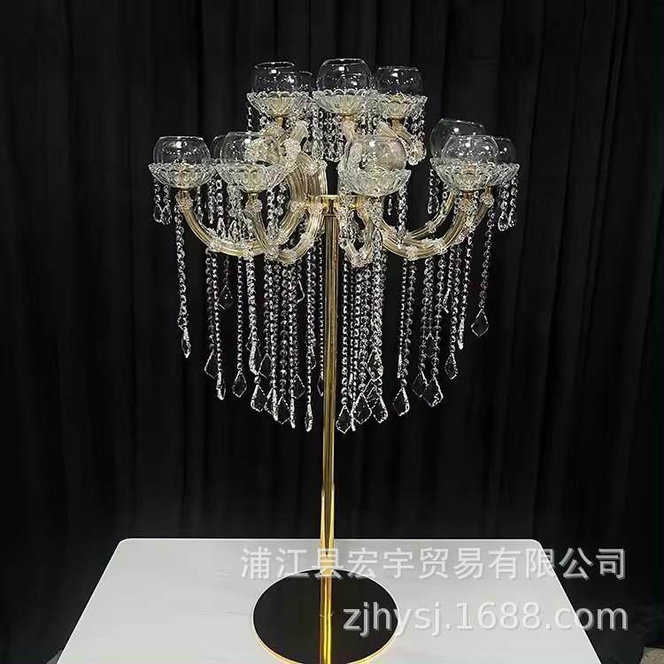 欧式 15头金属金色蜡烛烛台酒店LTV装饰品适合婚礼路引餐桌装饰
