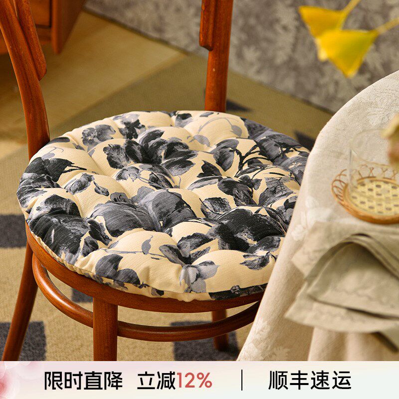 阳春小镇坐垫座垫餐椅家用实木红木中式四季通用冬季加厚圆形防滑
