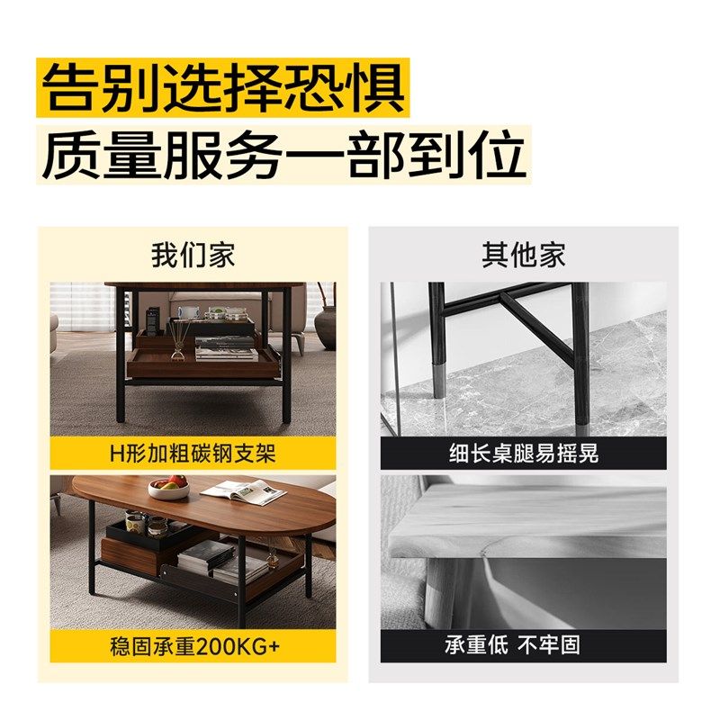 茶几客厅家用202新款小户型茶桌中古风新款层带抽屉多功能茶台,住宅家具,茶几,淘宝优惠券,粉丝福利购,淘宝优惠卷