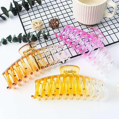 Colorful Gradient Plastic Grab Clip Large Bath Disc Hair Cli