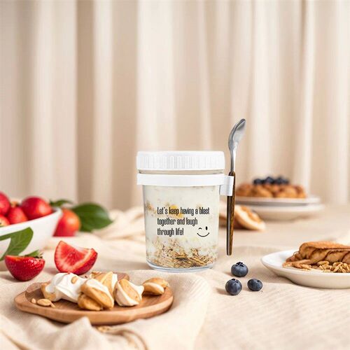 Overnight Oats Jars Breakfast Fruit Yogurt Salad Cup With Li