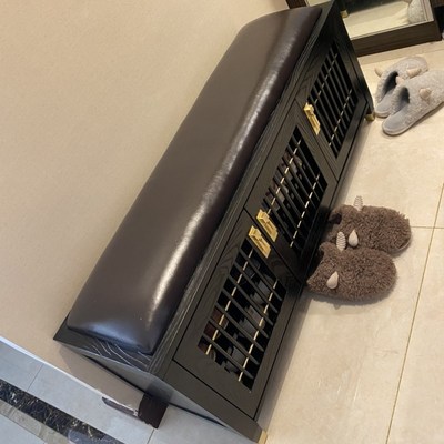 中式长条凳入户鞋柜凳门厅穿鞋凳实木换鞋凳家用门口软包坐凳