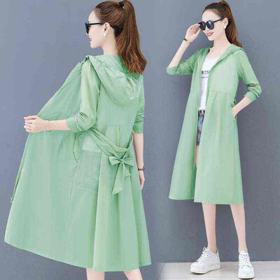 Summer New Casual Sun Protection Clothing Womens Mid-length