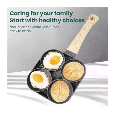 New McRib Four Hole Omelette Pan Flat Bottom NonStick Egg P