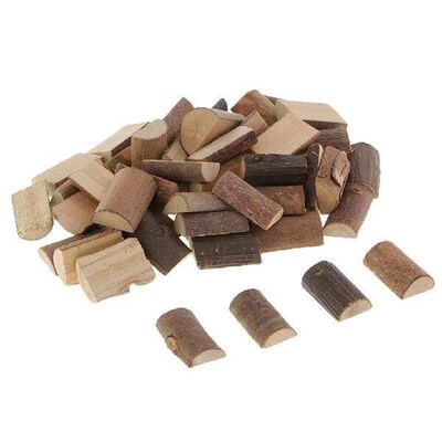 50 Packs Rustic Wood Half Cut Log Slices Bark Discs for DIY