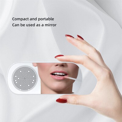 LED Digital Alarm Clock Mirror Surface Button Operation Blue