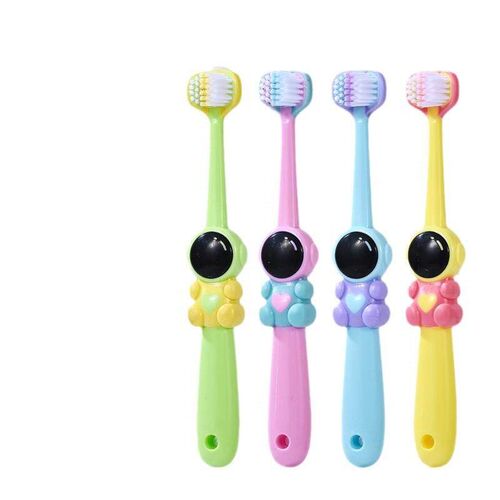 Childrens Three-Sided Astronaut Toothbrush for 3-12 Years O