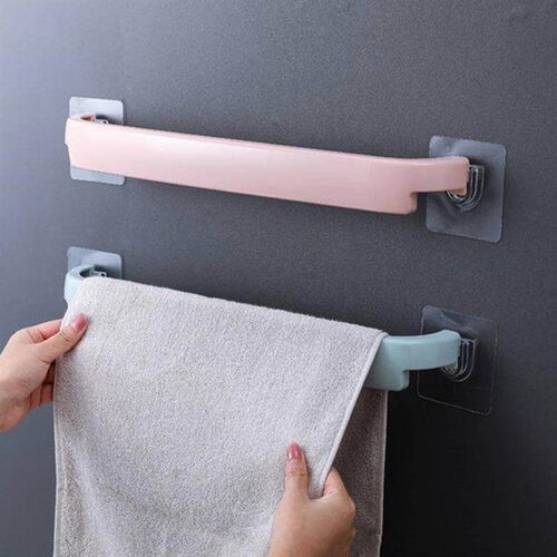 No-drill towel bar for bathroom, extended double-bar wall-mo