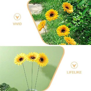 10pcs Sunflower Garden Decoration Stakes MetalFlower Lawn