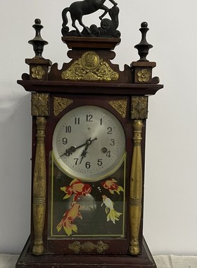 老物件怀旧农村老式挂钟老式机械挂钟表摆件农家乐民俗复古装饰品