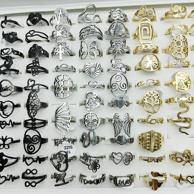 15pcs/Lot New Design Mix Style And Size Stainless Steel Fing