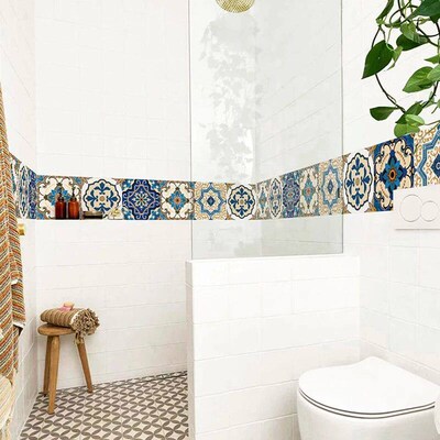 DIY Moroccan Tile Stickers For Kitchen Backsplash,Peel and S