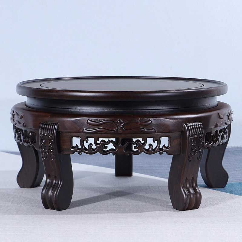 实木花瓶花盆酒坛盆景摆件加高底座黑檀木水缸鱼缸工艺品红木底托,家居饰品,木雕,淘宝优惠券,粉丝福利购,淘宝优惠卷