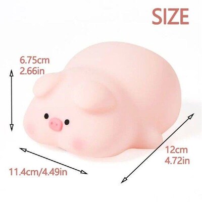 Cute Silicone Piggy Night Light LED Lying Flat Pig Pig