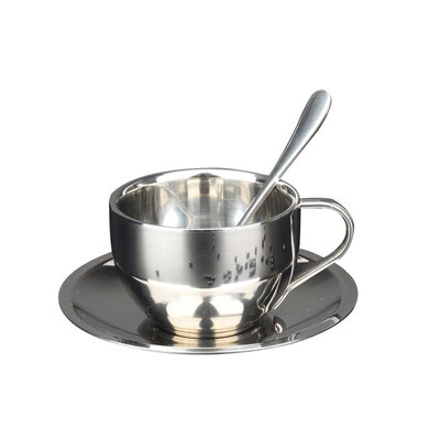 Creative Gift Cup Stainless Steel ffee Cup Set Double-layer