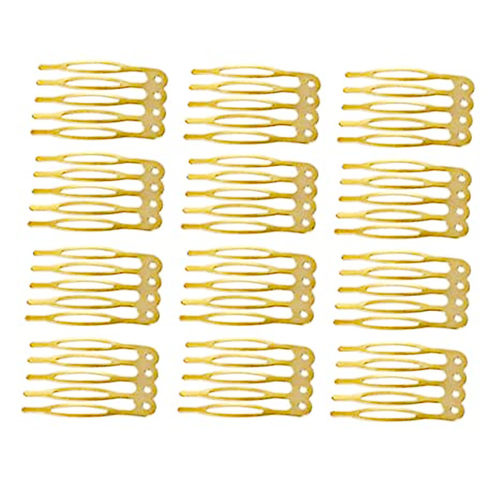 10pcs 5 8 10 12 14 16 18 Teeth Metal Hair Comb Brass For Cli