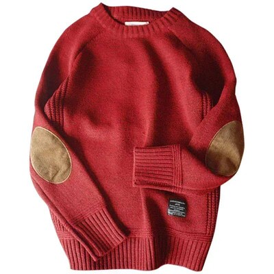 New Men Pullover Sweater Fashion Patch Designs Knitted Sweat