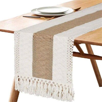 30x180cm Jute Linen Vintage Natural Burlap Table Runner