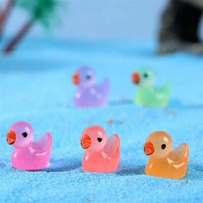 Yellow Duck Ornament Miniature Figures Tiny Duck Resin