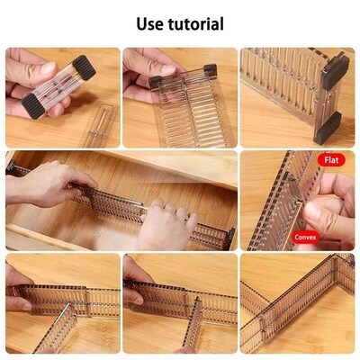 2pcs/set Adjustable Clapboard Drawer Divider Partition DIY D