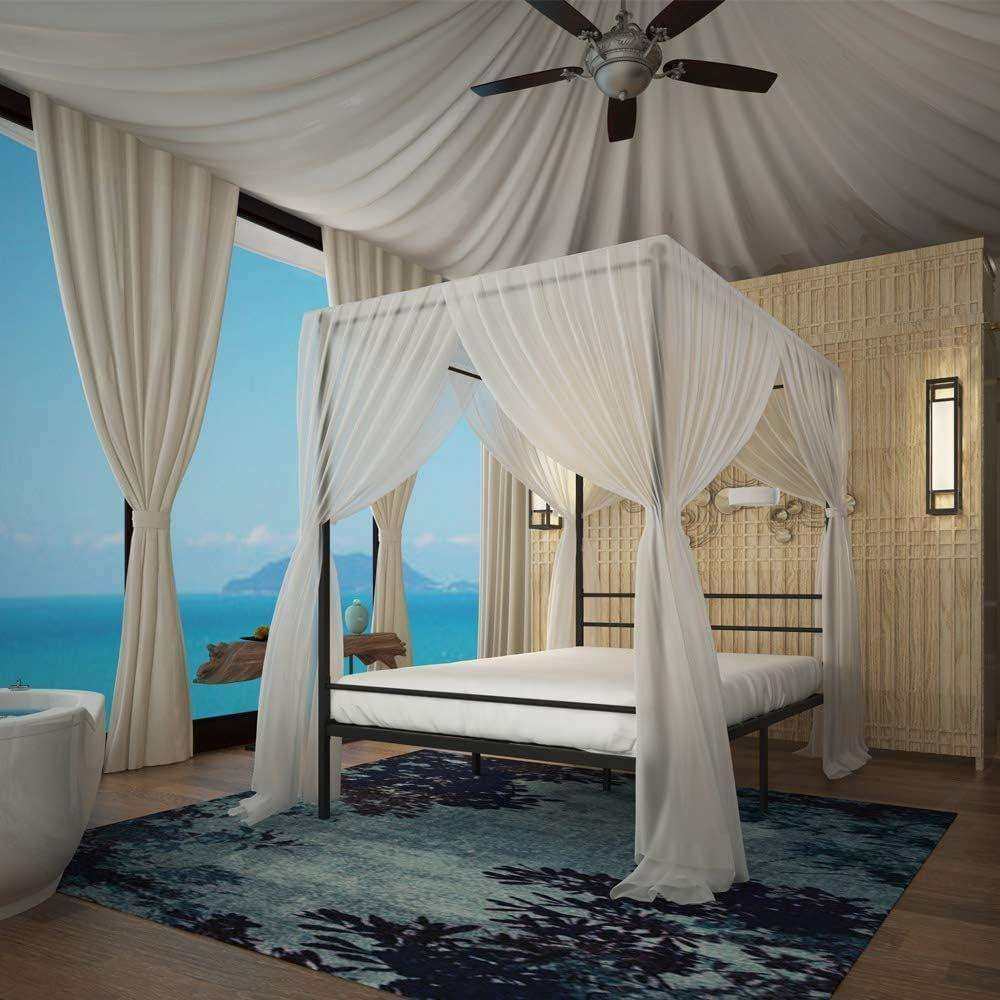 出口品质夏天防蚊蚊帐床现代简约铁架床加固双人床北欧风铁艺床铁