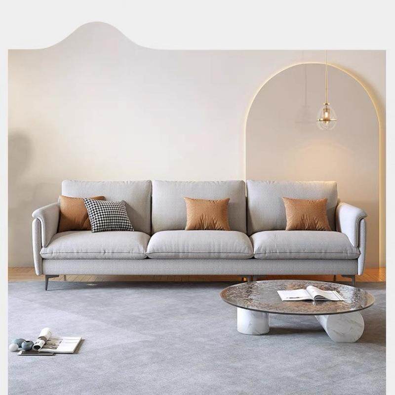 高级棉麻布艺沙发客厅2025年新款直排小户型麻布公寓极简奶油风