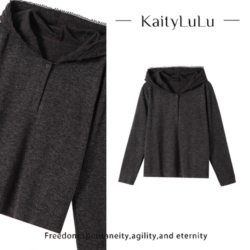 KaityLuLu【灰调出逃】 个性拼接连帽上衣KT928D067