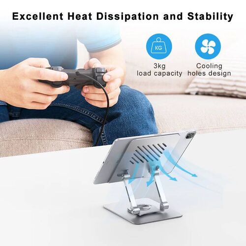 ST04 Swivel Tablet Stand Aluminum Portable 360 Rotating Tabl