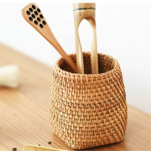 Box 1Pc Trapezoid Household Cosmetic Storage Basket Rattan