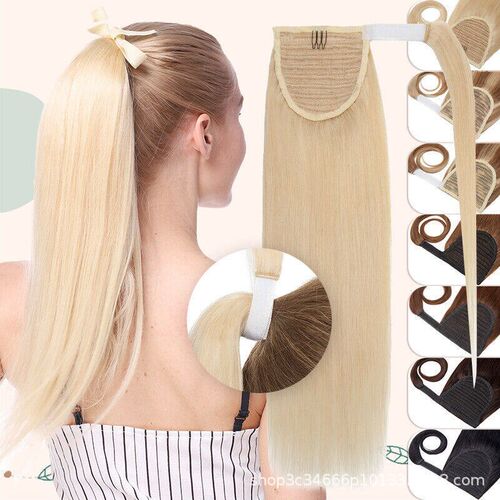 Real Hair Wig Women Straight Hair Wig VEL tail Tail Hair Ext