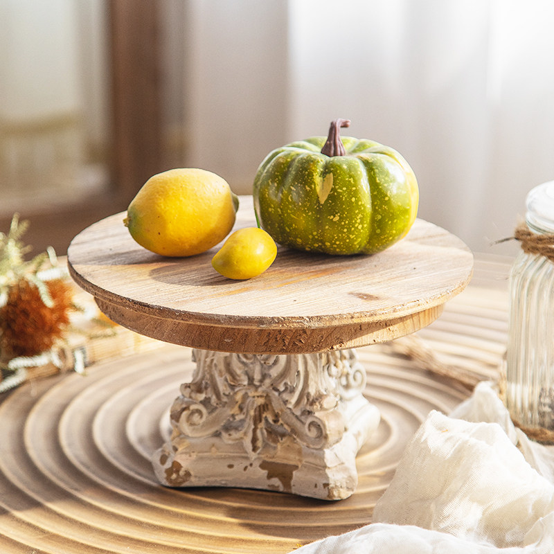 法式复古雕花水果托盘花店婚庆摄影道具民宿装饰品做旧实木摆件,家居饰品,装饰盆,淘宝优惠券,粉丝福利购,淘宝优惠卷