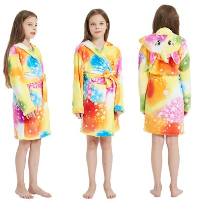2021 Kids Unicorn Bath Robes Winter Childrens Bathrobe Kigu