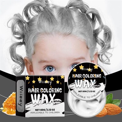Wiieey Childrens Colorful Hair Wax in White - Easy to Apply
