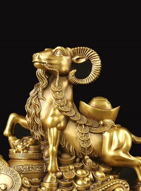 铜如意羊摆件 铜聚宝盆羊摆件 铜元宝羊摆件 铜羊 铜领头羊摆件