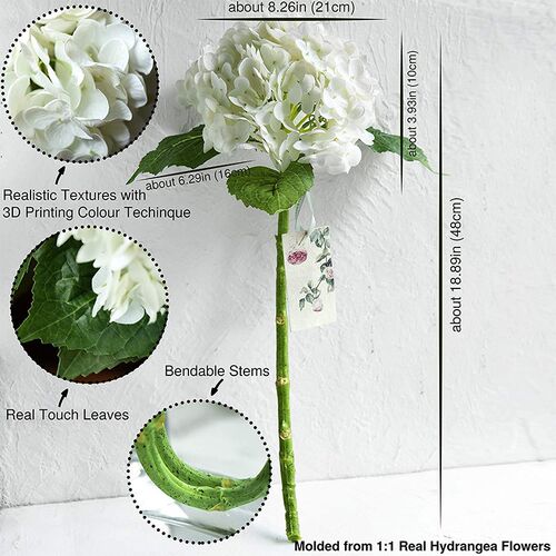 Hydrangea Artificial Flowers Real Touch Latex 21 inch Large
