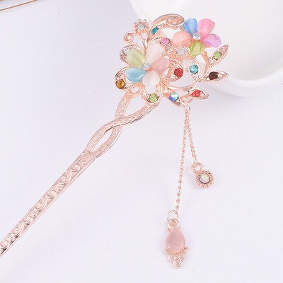 Vintage Chinese Traditional Flower Hairpin Classic Hair  Ele