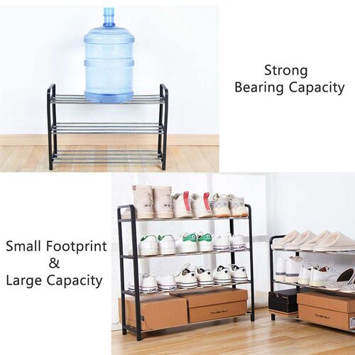 3/4/5 Tiers Steel Pipe Detachable Dustproof Shoe Rack Stora