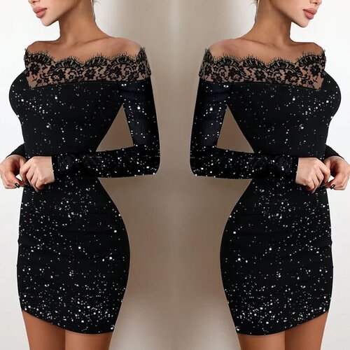 Sexy Women Elegant Cocktail Black Party Graduation Luxury