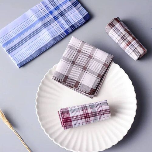 5/3pcs Square Plaid Stripe Handkerchiefs For Men Classic Vin