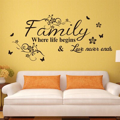 Wall Sticker Retail 8237 with Family English Proverbs Flower