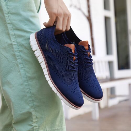 New Stylish Mens Casual Shoes Blue Flyknit Swnaker