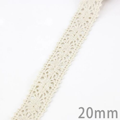 (5Meter/roll) White Beige Cotton Embroidered Lace Net Ribbon