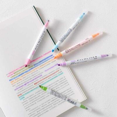 12 Milkliner Kawaii Mildliner Colors Pens Highligher Dual Do