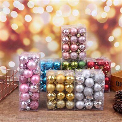 24pcs 3cm Christmas Ball Ornaments For Christmas e Decora
