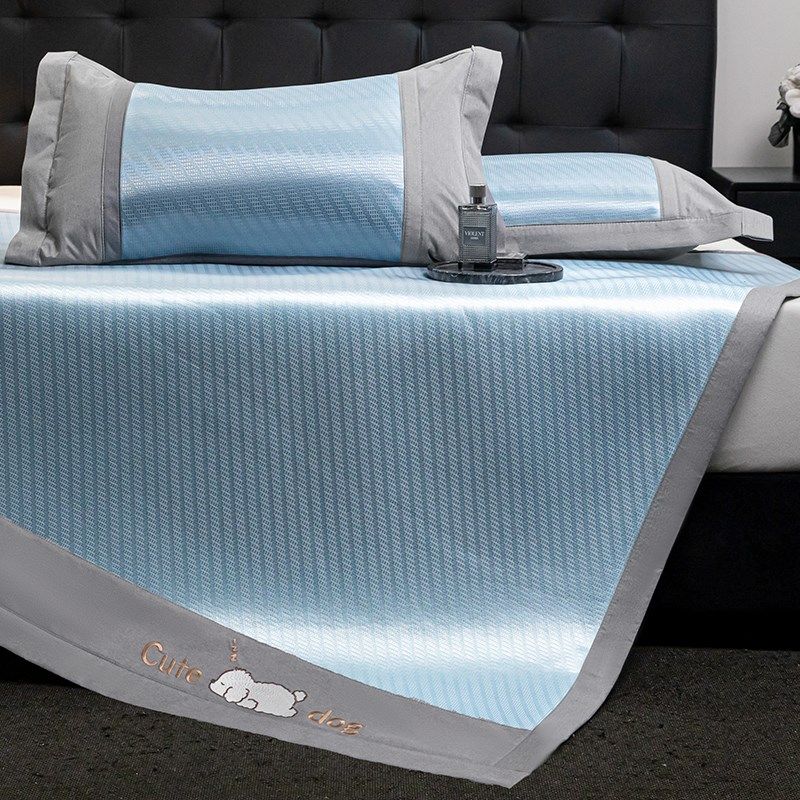 冰丝凉席三件可机洗夏季藤席草席类母婴级空调席软席子床笠款,床上用品,冰丝席,淘宝优惠券,粉丝福利购,淘宝优惠卷